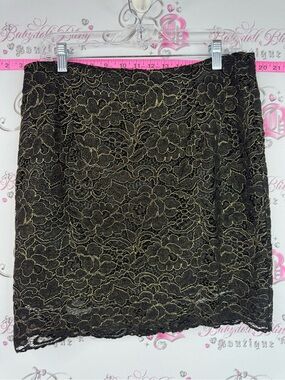 J Jess skirt Lacie floral Lace Overlay Mini Skirt in Black and Gold